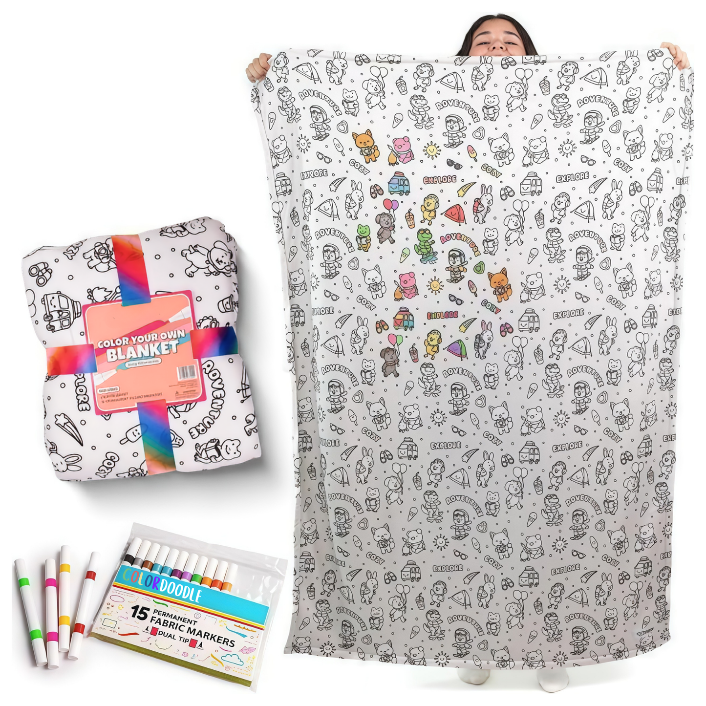 ColorDoodle™ - DIY Coloring Blanket 60x40"