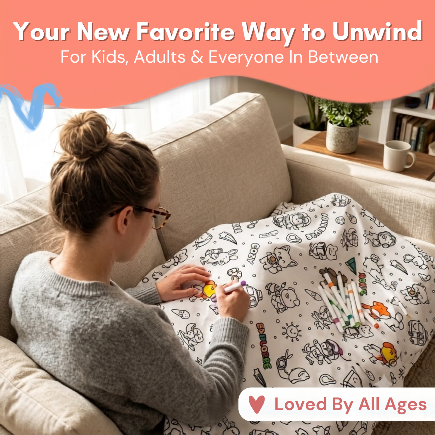 ColorDoodle™ - DIY Coloring Blanket 60x40"